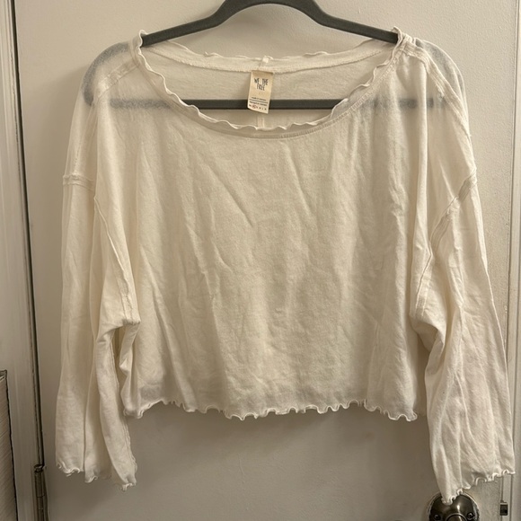 White Flowy Free People Shirt - Picture 1 of 3